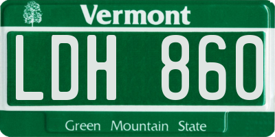 VT license plate LDH860