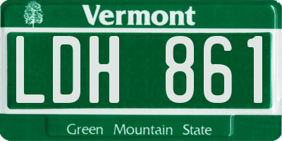 VT license plate LDH861