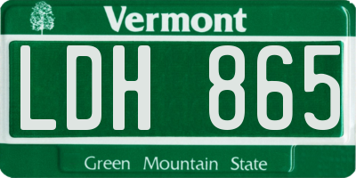 VT license plate LDH865