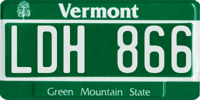 VT license plate LDH866