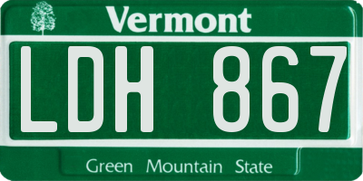VT license plate LDH867