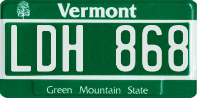 VT license plate LDH868