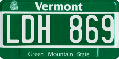 VT license plate LDH869