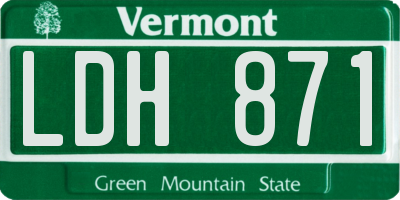 VT license plate LDH871