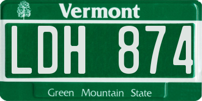 VT license plate LDH874