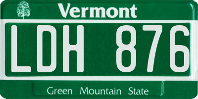 VT license plate LDH876