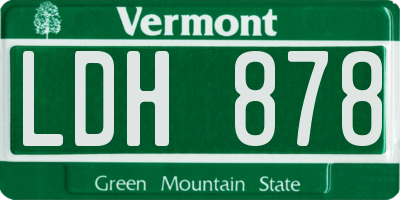 VT license plate LDH878