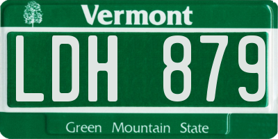 VT license plate LDH879