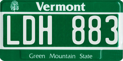 VT license plate LDH883