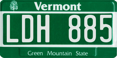 VT license plate LDH885