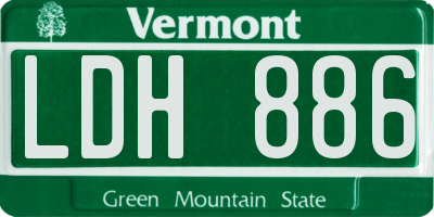 VT license plate LDH886