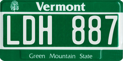 VT license plate LDH887