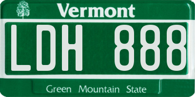 VT license plate LDH888