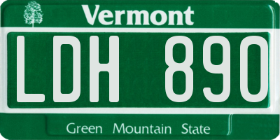 VT license plate LDH890