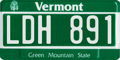 VT license plate LDH891