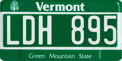 VT license plate LDH895