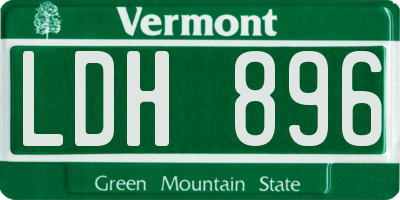 VT license plate LDH896