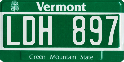 VT license plate LDH897