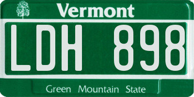 VT license plate LDH898