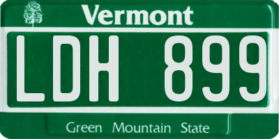 VT license plate LDH899