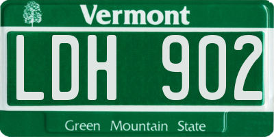 VT license plate LDH902