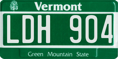VT license plate LDH904