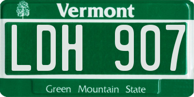 VT license plate LDH907