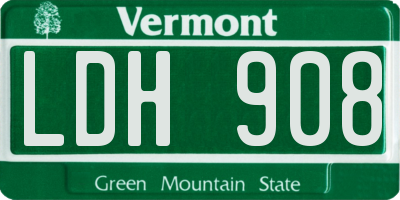 VT license plate LDH908