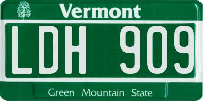 VT license plate LDH909