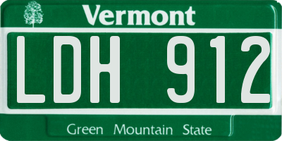 VT license plate LDH912