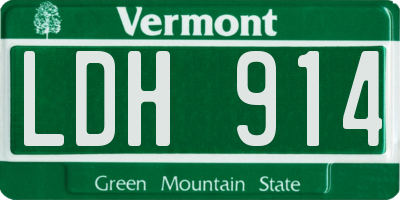 VT license plate LDH914
