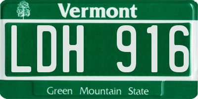 VT license plate LDH916