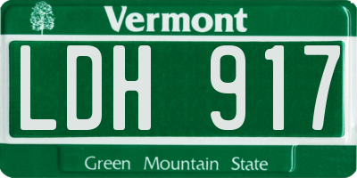 VT license plate LDH917