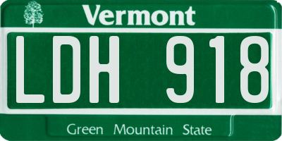 VT license plate LDH918