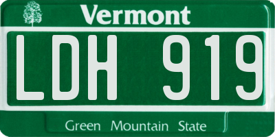 VT license plate LDH919