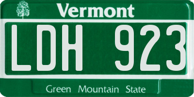 VT license plate LDH923