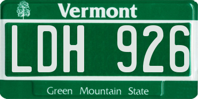 VT license plate LDH926