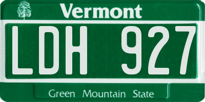 VT license plate LDH927