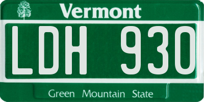 VT license plate LDH930