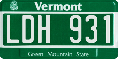 VT license plate LDH931