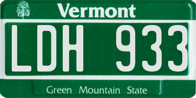 VT license plate LDH933