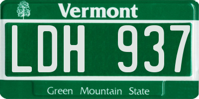 VT license plate LDH937