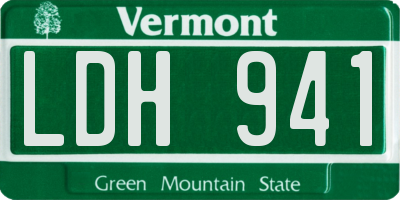 VT license plate LDH941