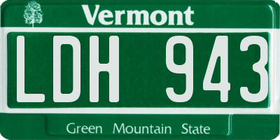 VT license plate LDH943