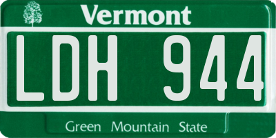 VT license plate LDH944