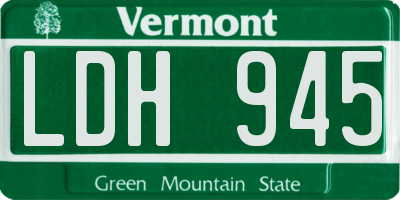 VT license plate LDH945