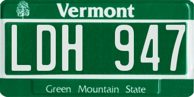 VT license plate LDH947