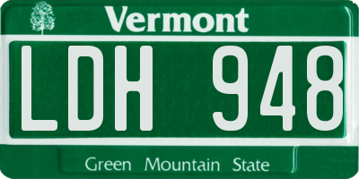 VT license plate LDH948