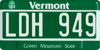VT license plate LDH949