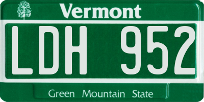 VT license plate LDH952